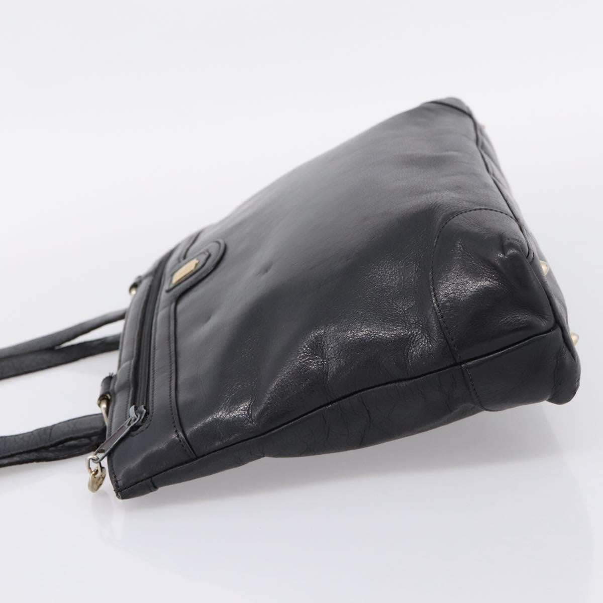 Celine Tote Leather Black Leather Tote Bag Bag (Pre-Owned)