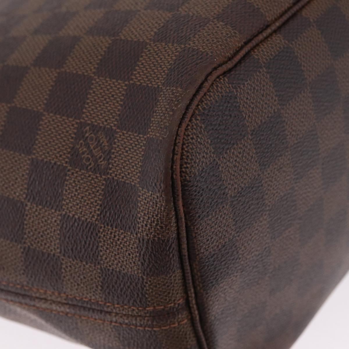 Louis Vuitton Neverfull Damier Ebene Brown Canvas Tote Bag Bag (Pre-Owned)