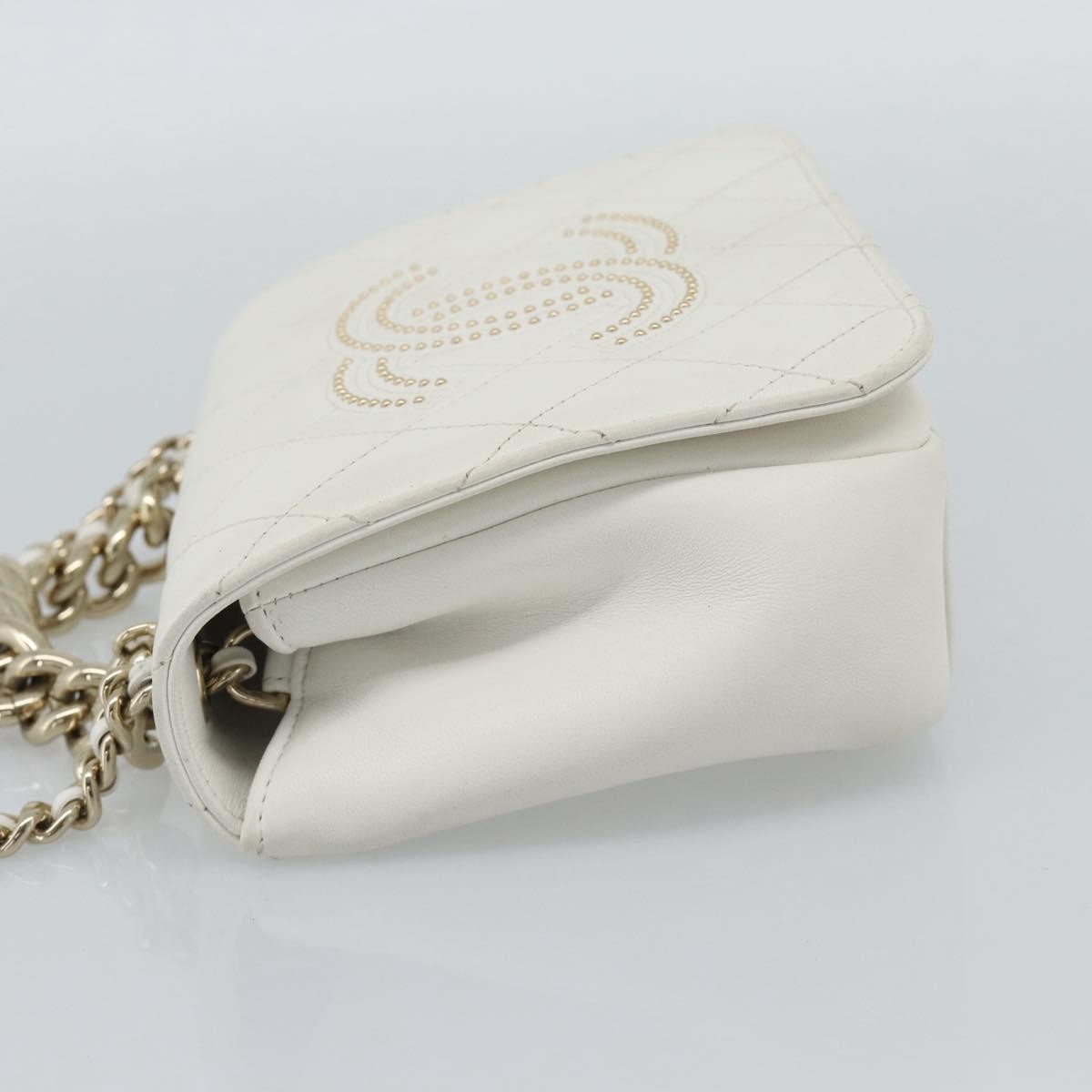 Chanel Beauty Begins Flap Quilted Lambskin White Leather Shoulder Bag Bag (Pre-Owned)