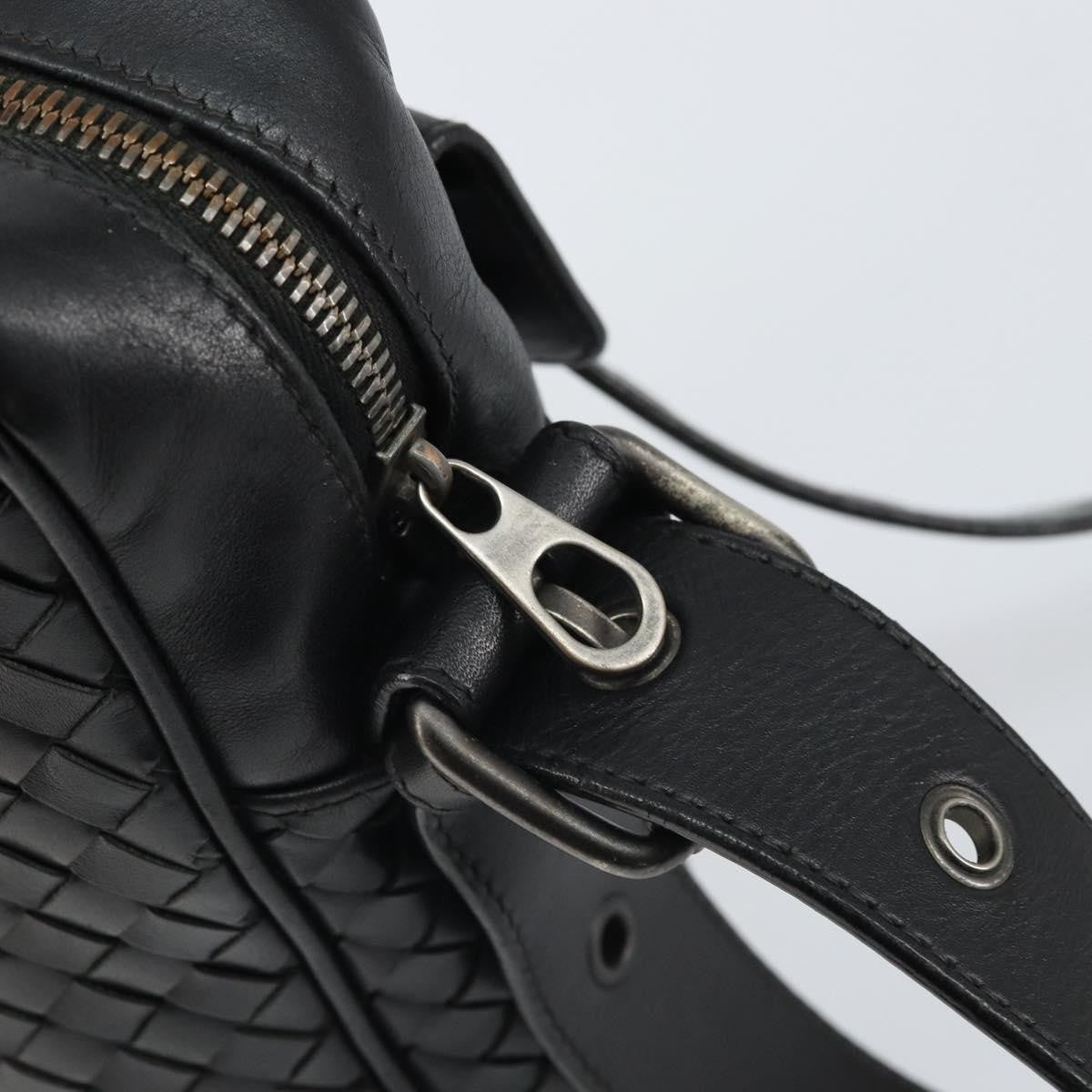 Bottega Veneta 76 Shoulder Intrecciato Goatskin Black Leather Shoulder Bag Bag (Pre-Owned)