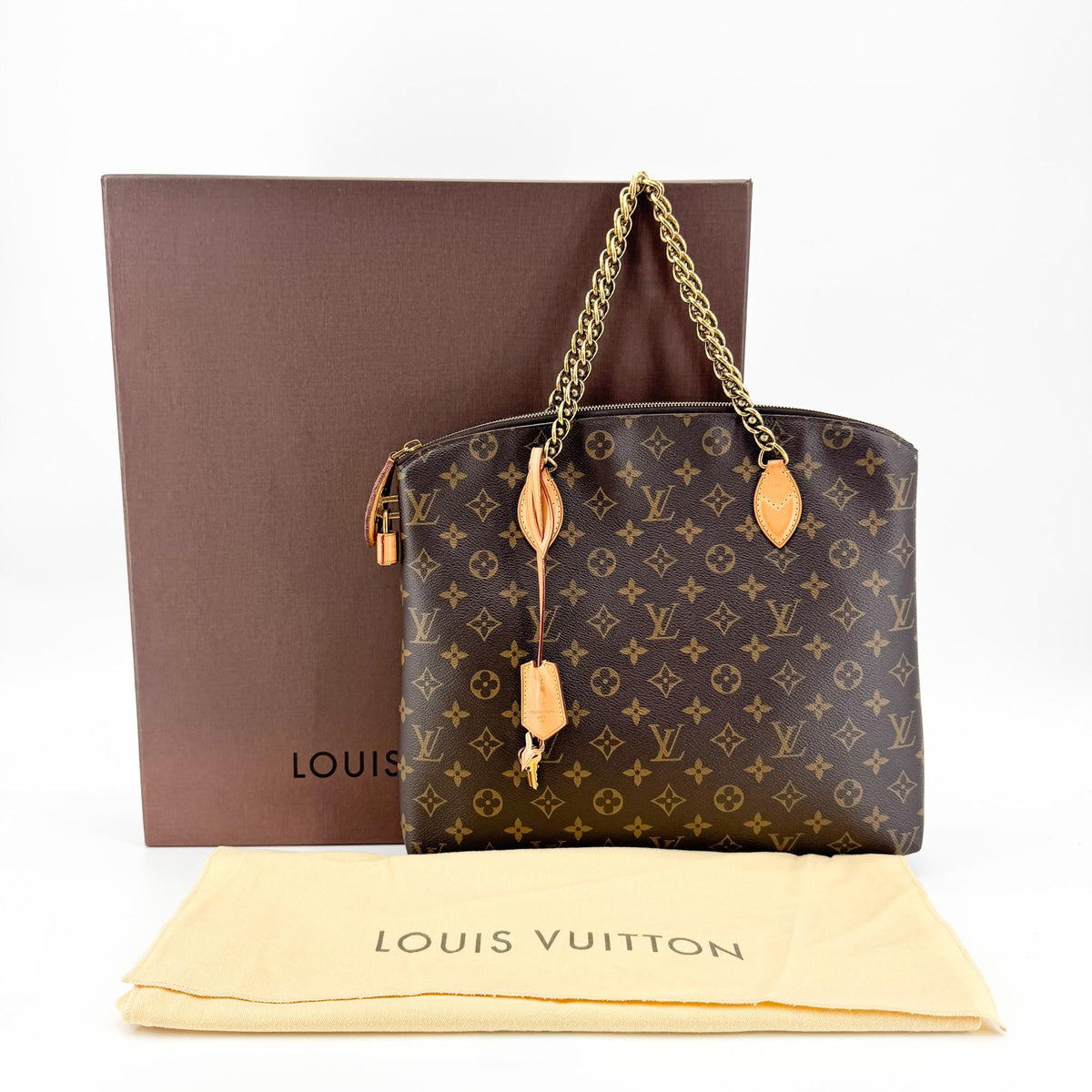 Louis Vuitton Lockit Chain Monogram Canvas Brown Canvas Handbag (Pre-Owned)