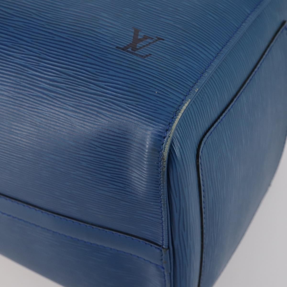 Louis Vuitton Keepall Bag Epi Leather Blue Leather Travel Bag Bag (Pre-Owned)
