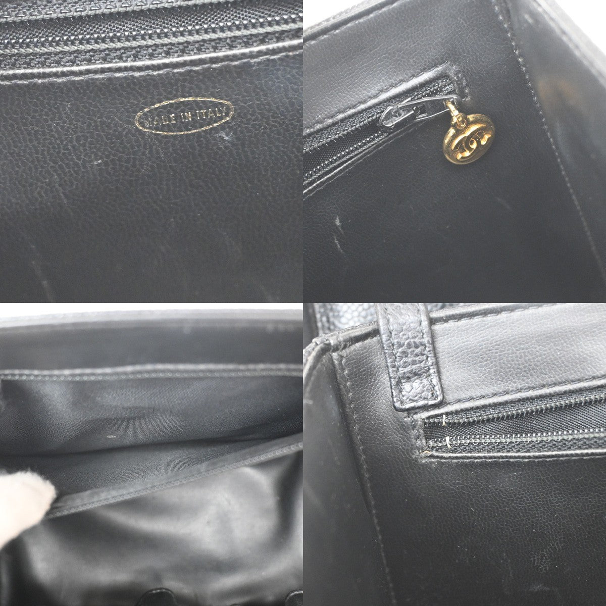 Chanel Vintage Vanity Case Calfskin Black Leather Handbag (Pre-Owned)