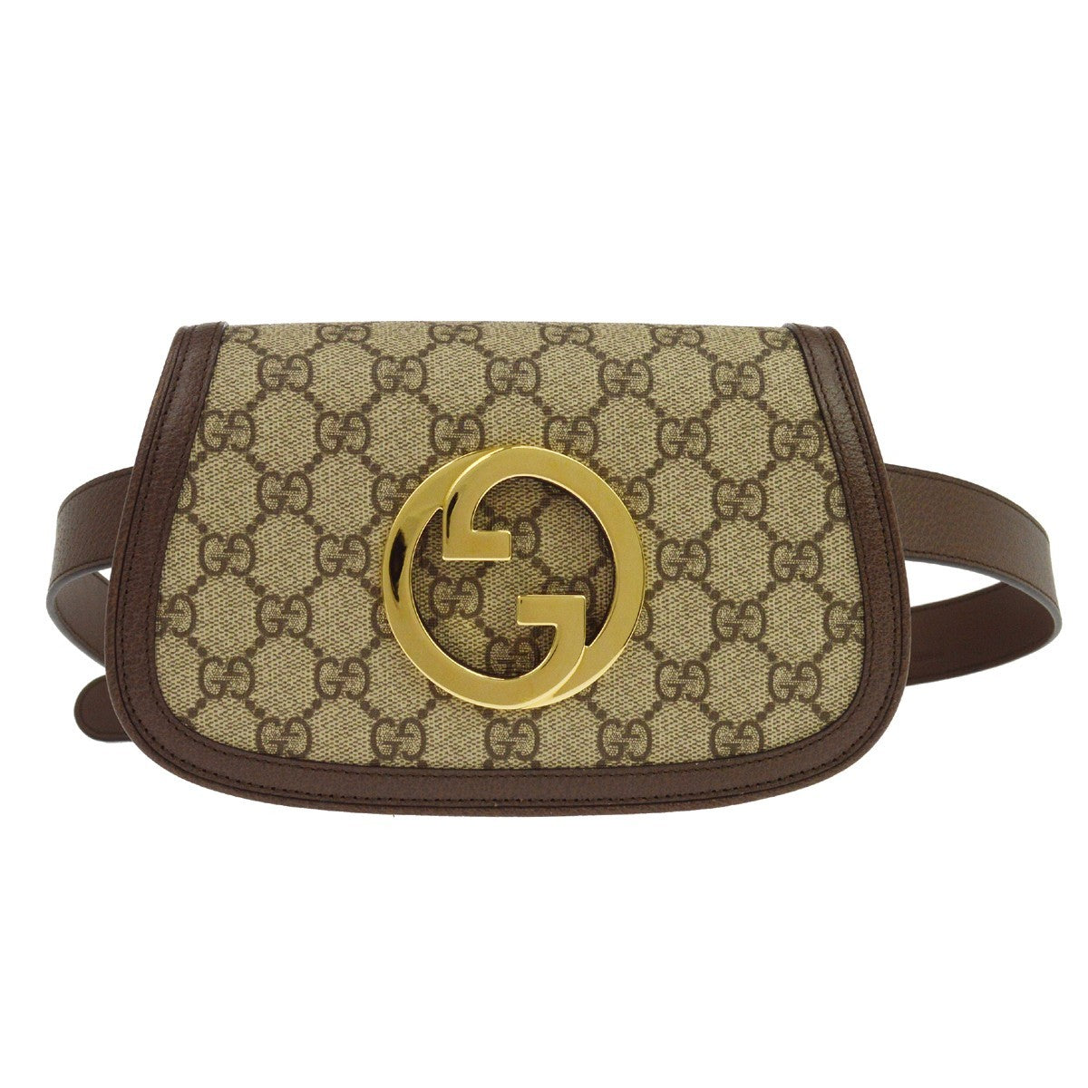 Gucci Blondie Belt Gg Coated Canvas Brown Canvas Clutche & Pouche Bag (Pre-Owned)