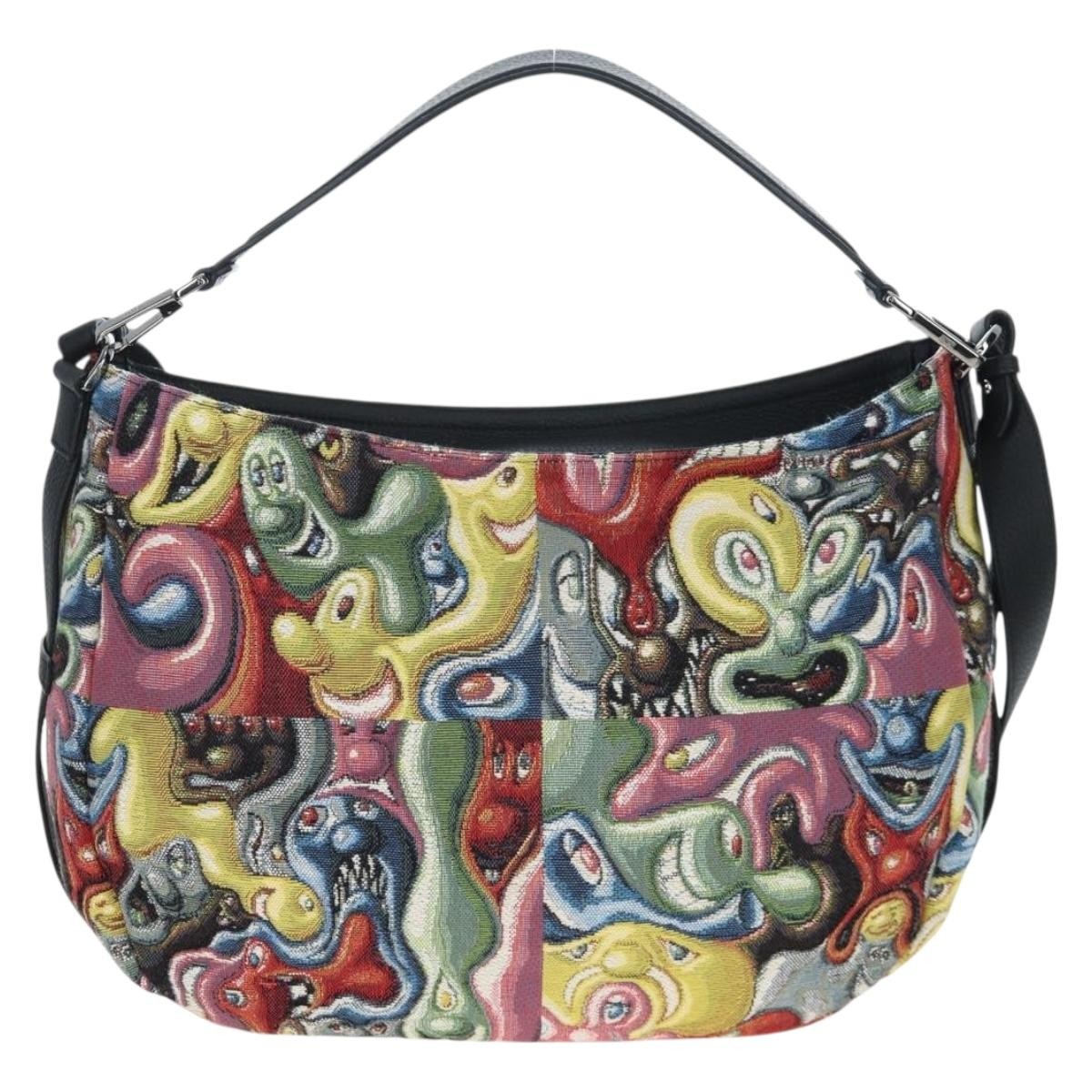 Christian Dior Kenny Scharf Saddle Soft Jacquard Printed Canvas Multicolour Canvas Handbag (Pre-Owned)