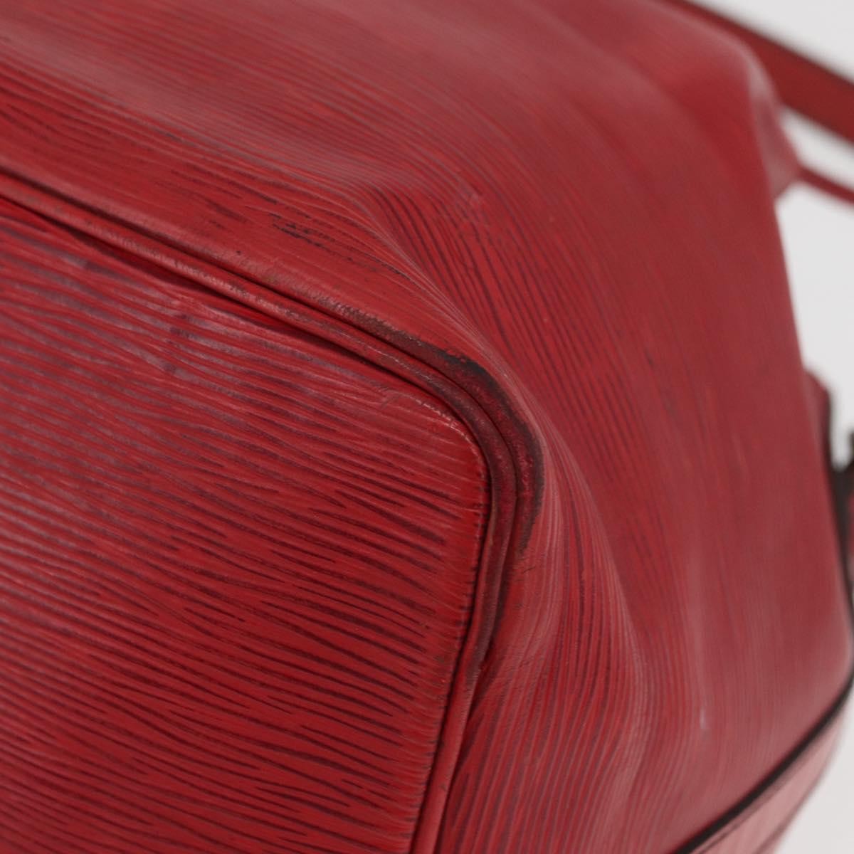 Louis Vuitton Petit Noe Monogram Canvas Red Leather Shoulder Bag Bag (Pre-Owned)