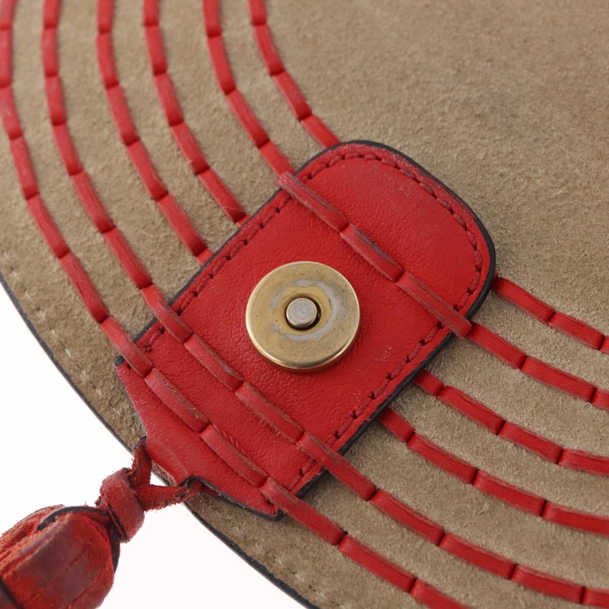 Chloe Hudson Whipstitch Leather Red Leather Handbag (Pre-Owned)