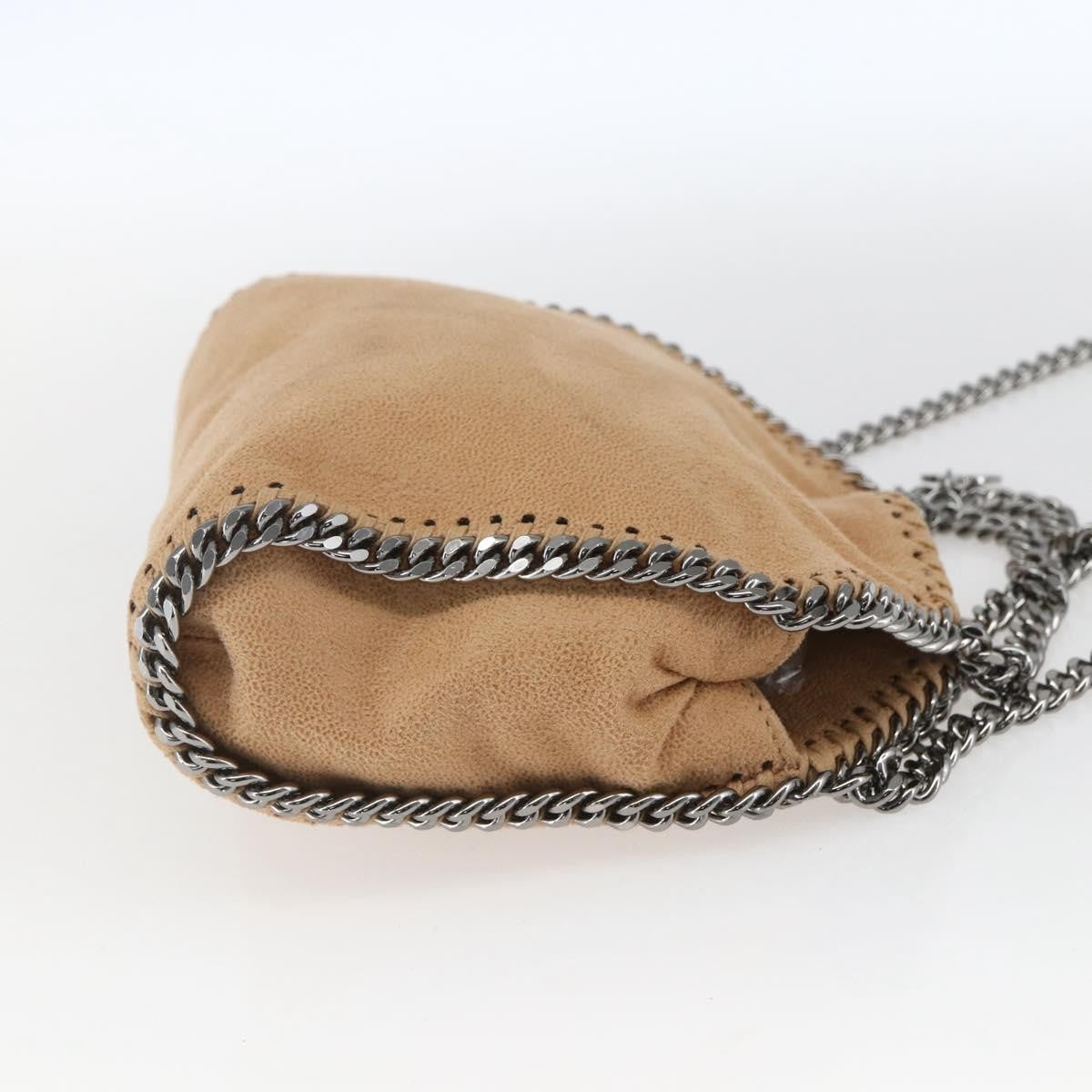 Stella Mccartney Falabella Fold Over Shaggy Deer Beige Polyester Shoulder Bag Bag (Pre-Owned)