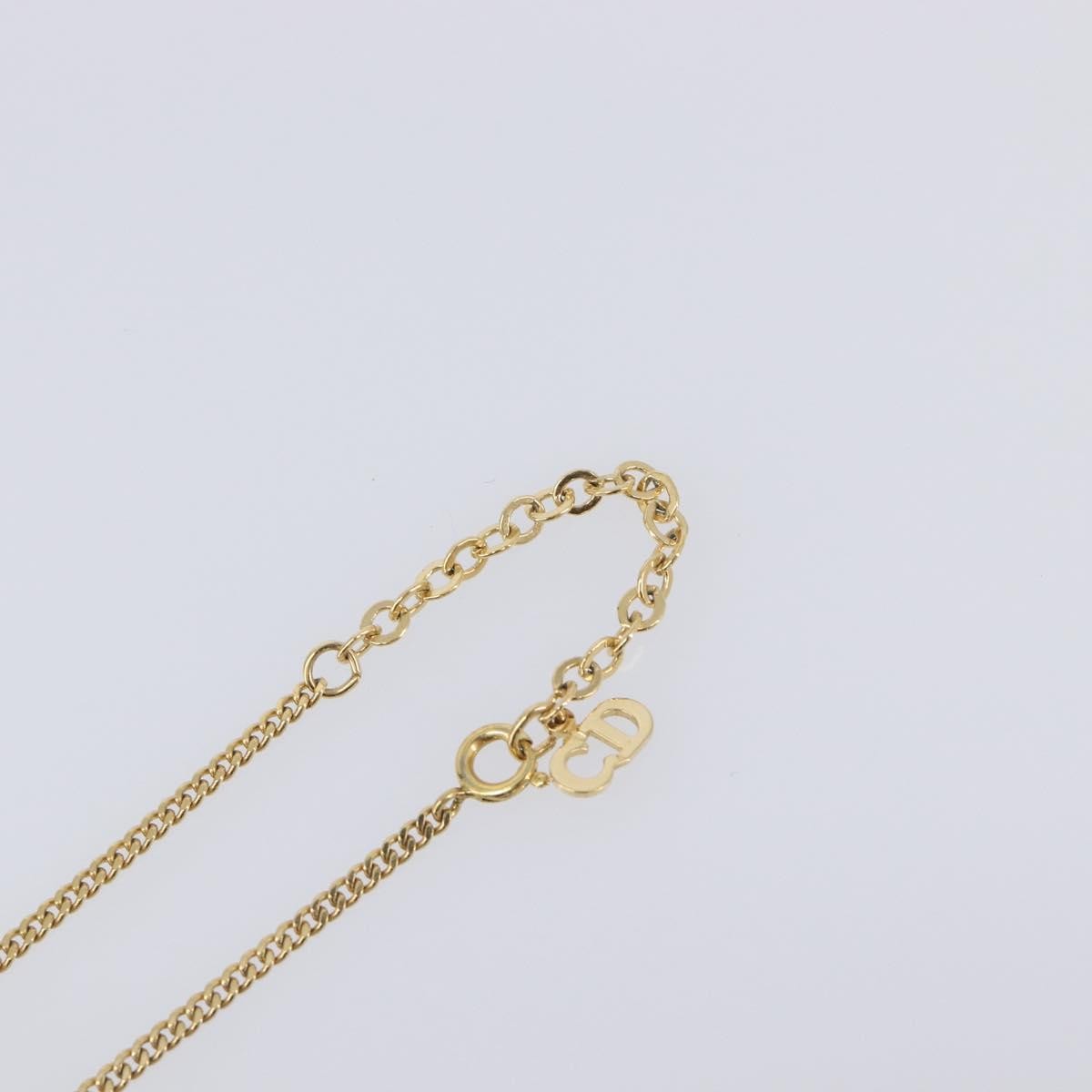 Christian Dior Cd Cube Charms Pendant Metal With Crystals Gold Metal Necklace Jewelry (Pre-Owned)