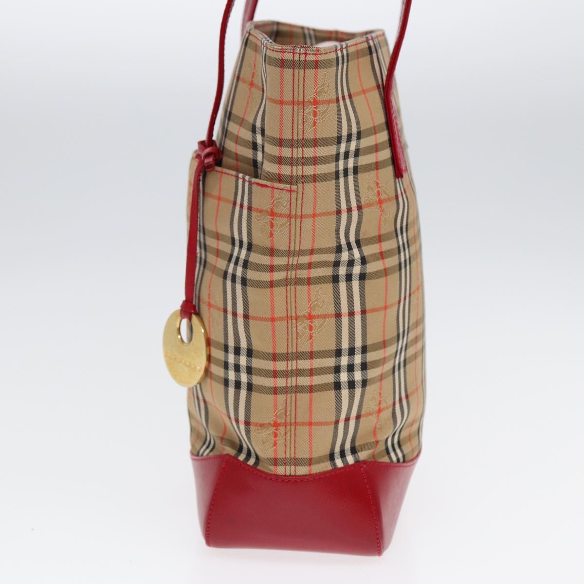 Burberry Nova Check Tote Canvas And Leather Beige Canvas Tote Bag Bag (Pre-Owned)