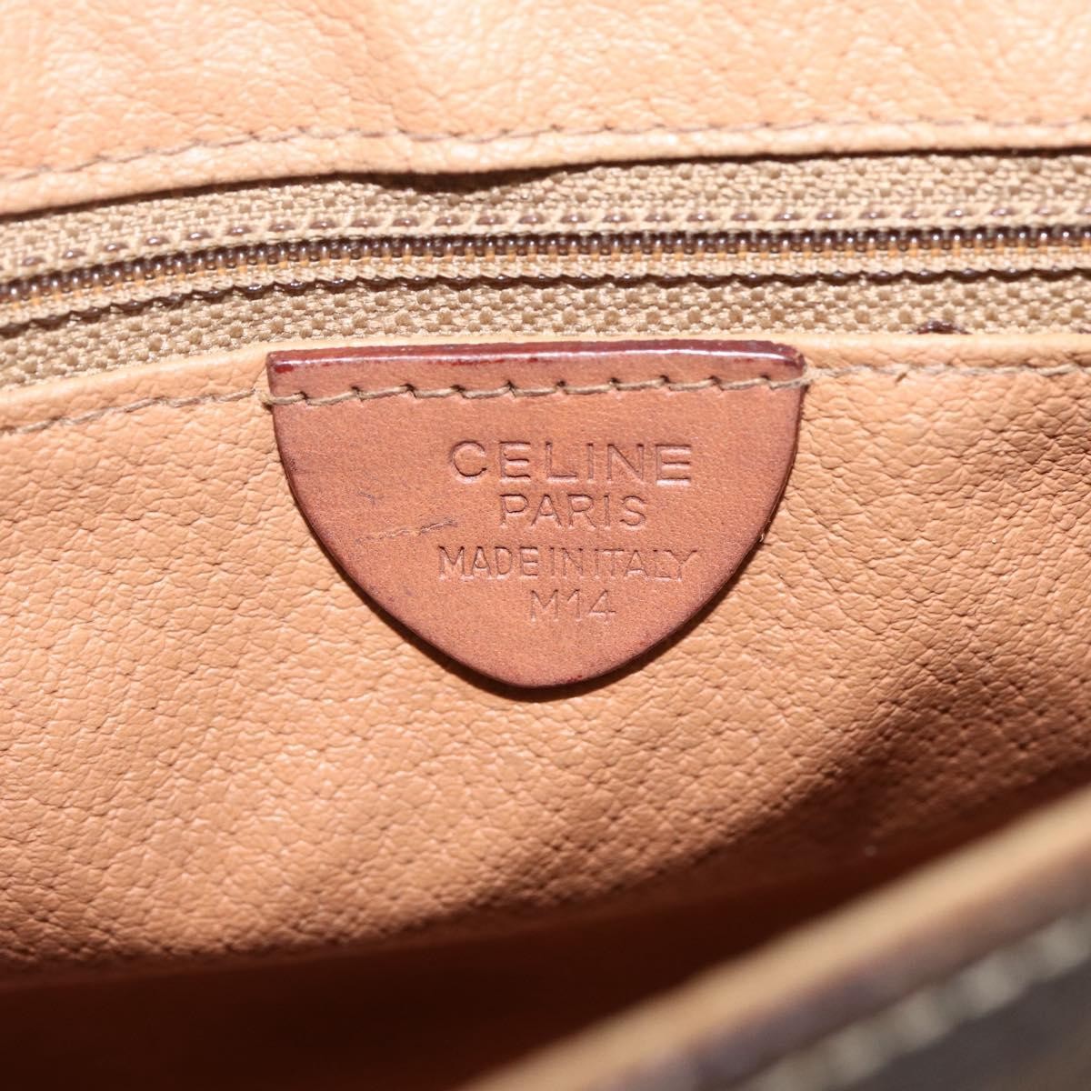 Celine Vintage Macadam Canvas And Leather Brown Canvas Shoulder Bag Bag (Pre-Owned)