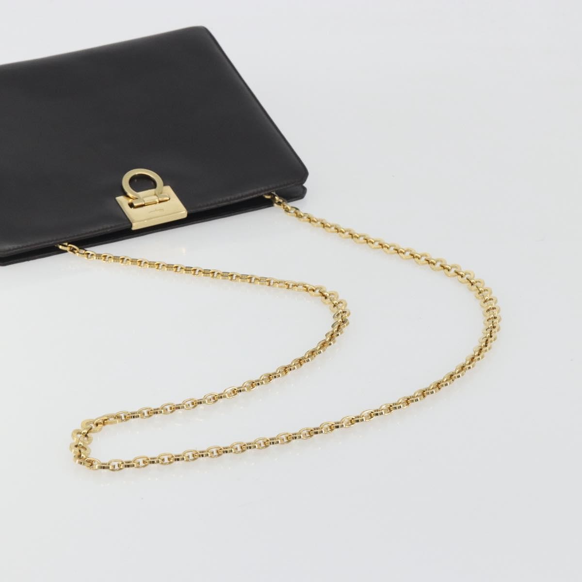 Salvatore Ferragamo Vintage Gancini Chain Leather Brown Leather Shoulder Bag Bag (Pre-Owned)