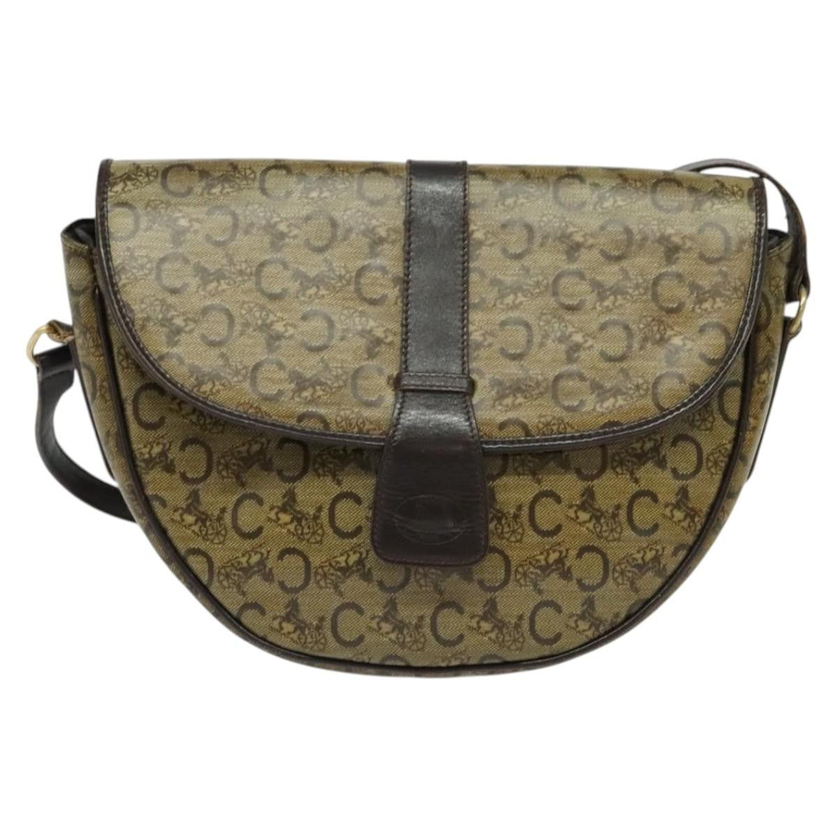 Celine C Sulky Canvas And Leather Beige Canvas Shoulder Bag Bag (Pre-Owned)