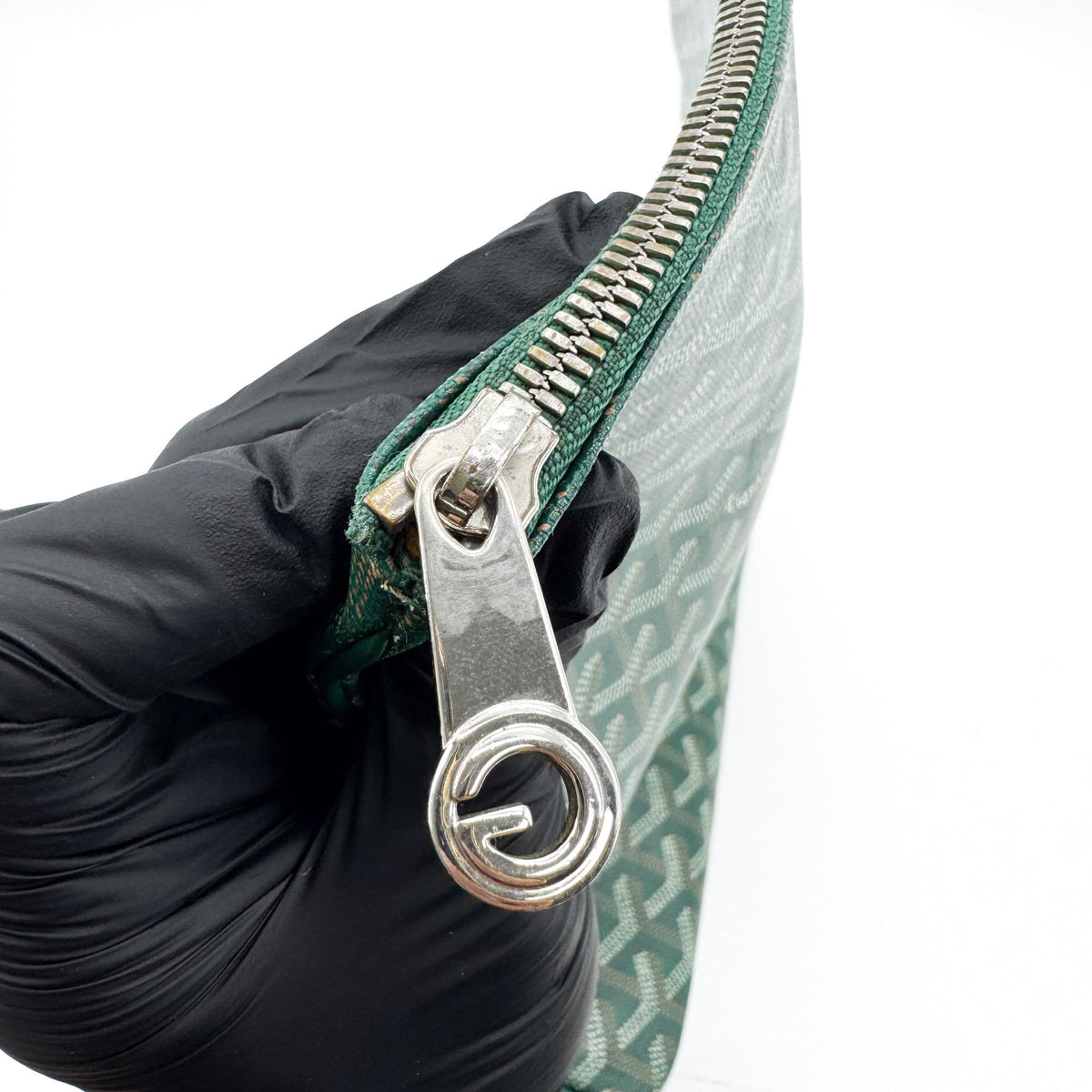 Goyard Senat Zip Coated Canvas Green Canvas Clutche & Pouche Bag (Pre-Owned)