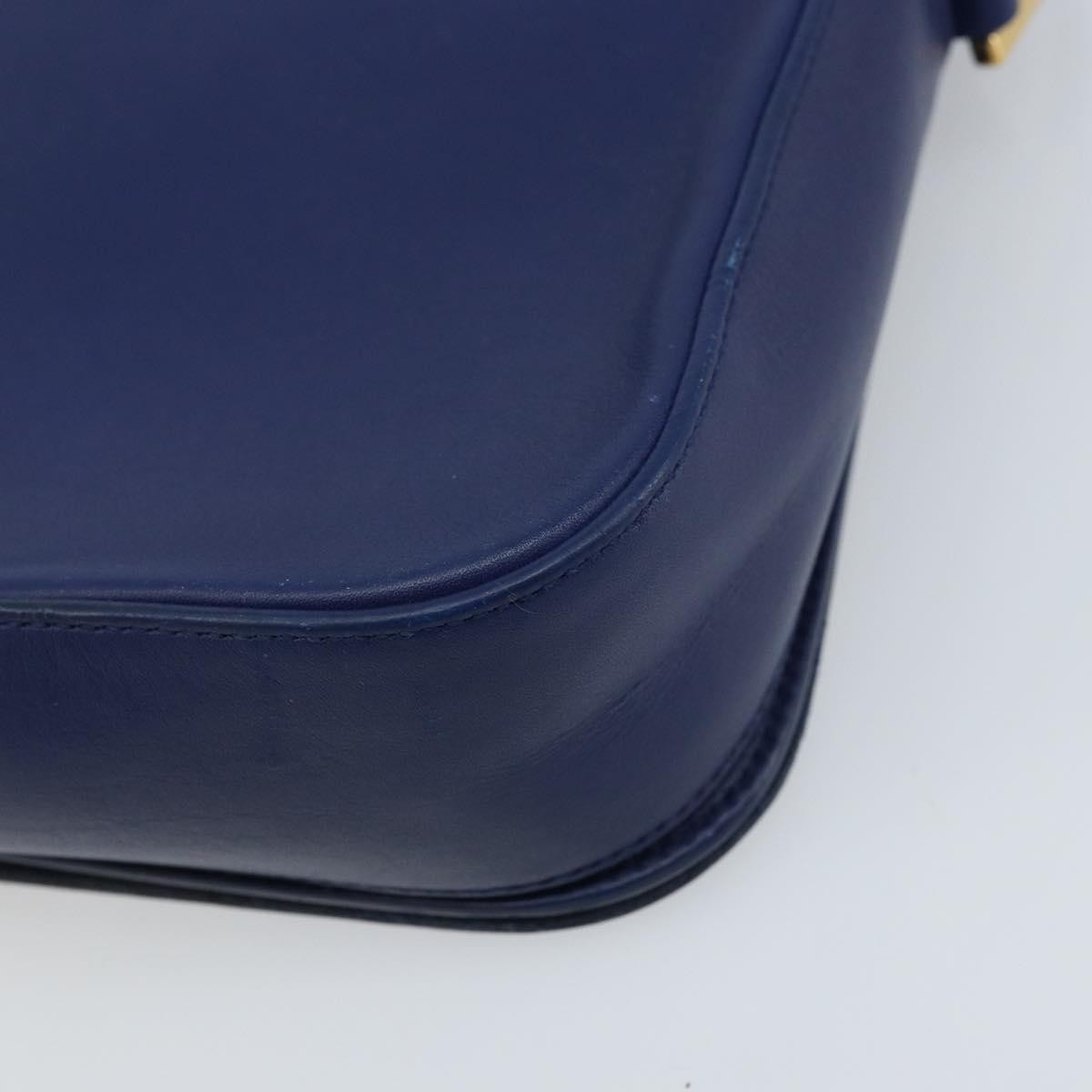 Saint Laurent Chyc Flap Leather Blue Leather Shoulder Bag Bag (Pre-Owned)