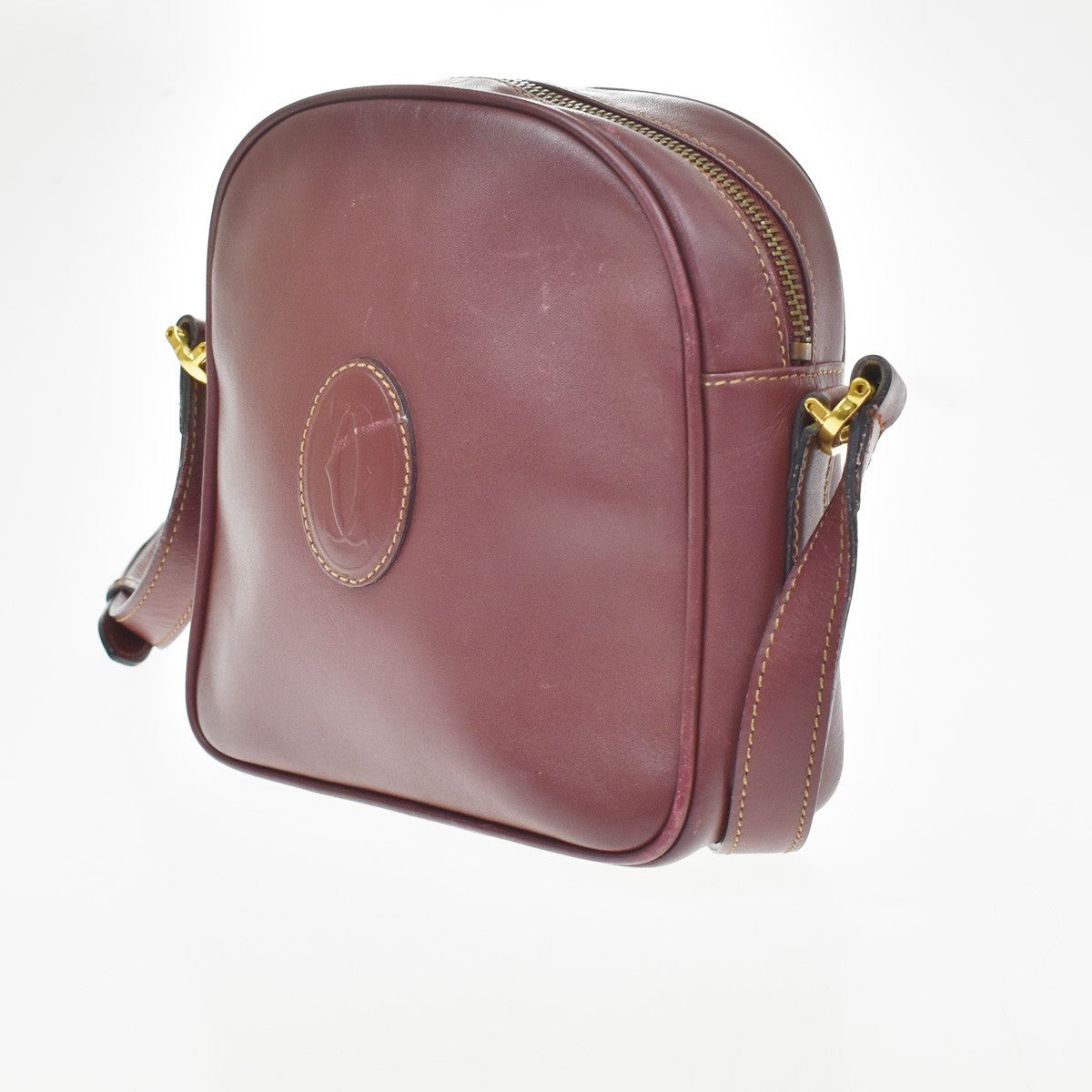 Cartier Must De Cartier Leather Red Leather Shoulder Bag Bag (Pre-Owned)