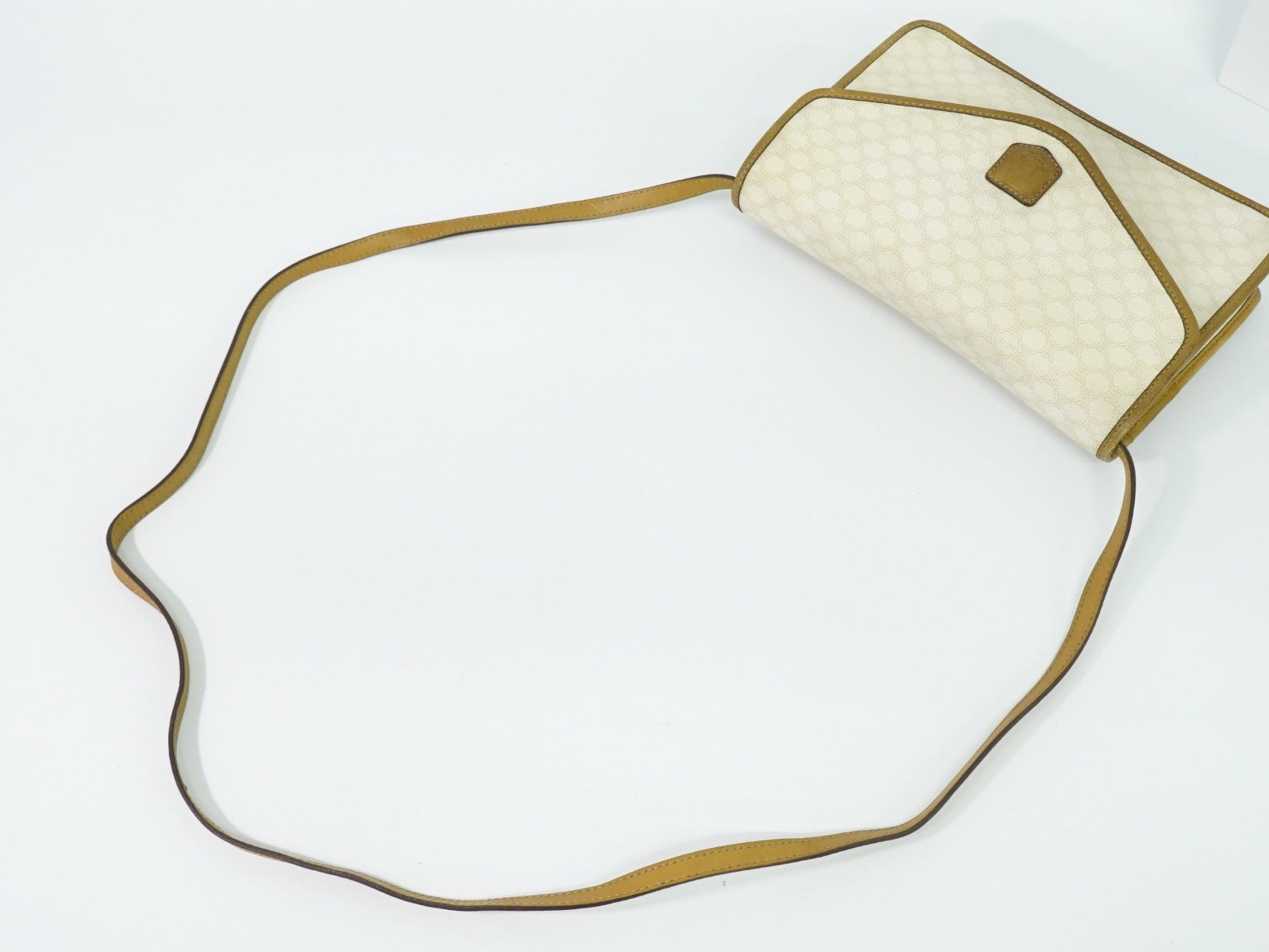 Celine Flap Shoulder Canvas Beige Canvas Shoulder Bag Bag (Pre-Owned)