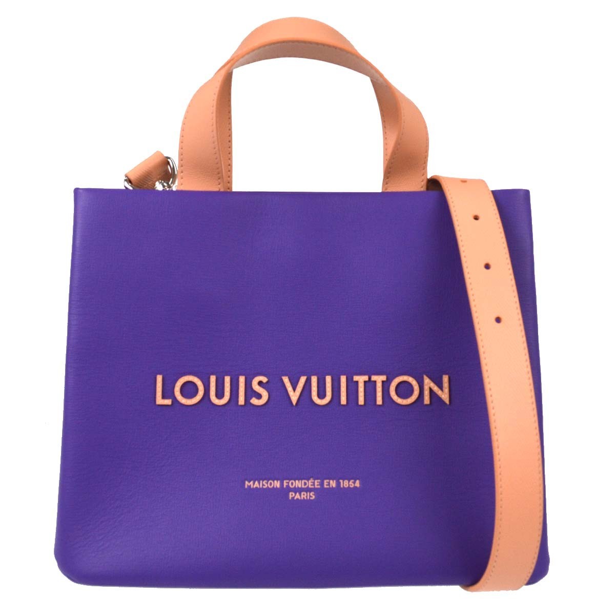 Louis Vuitton Shopper Leather Purple Leather Tote Bag Bag (Pre-Owned)