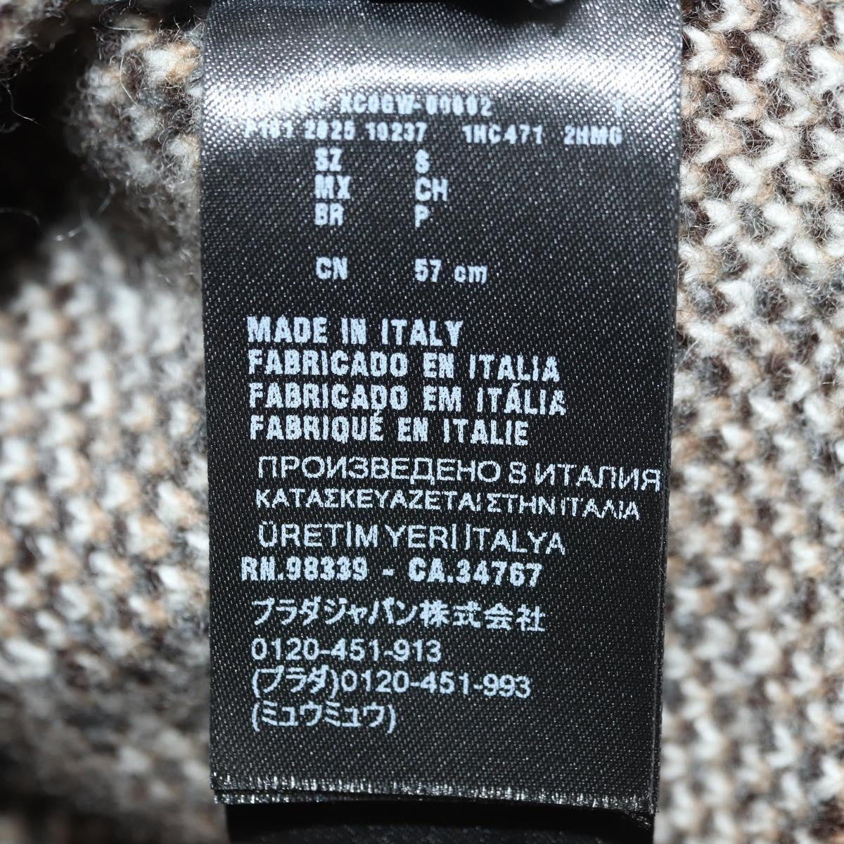Prada Triangle Logo Bucket Hat Wool & Cashmere Beige Wool Head Accessory Accessory (Pre-Owned)