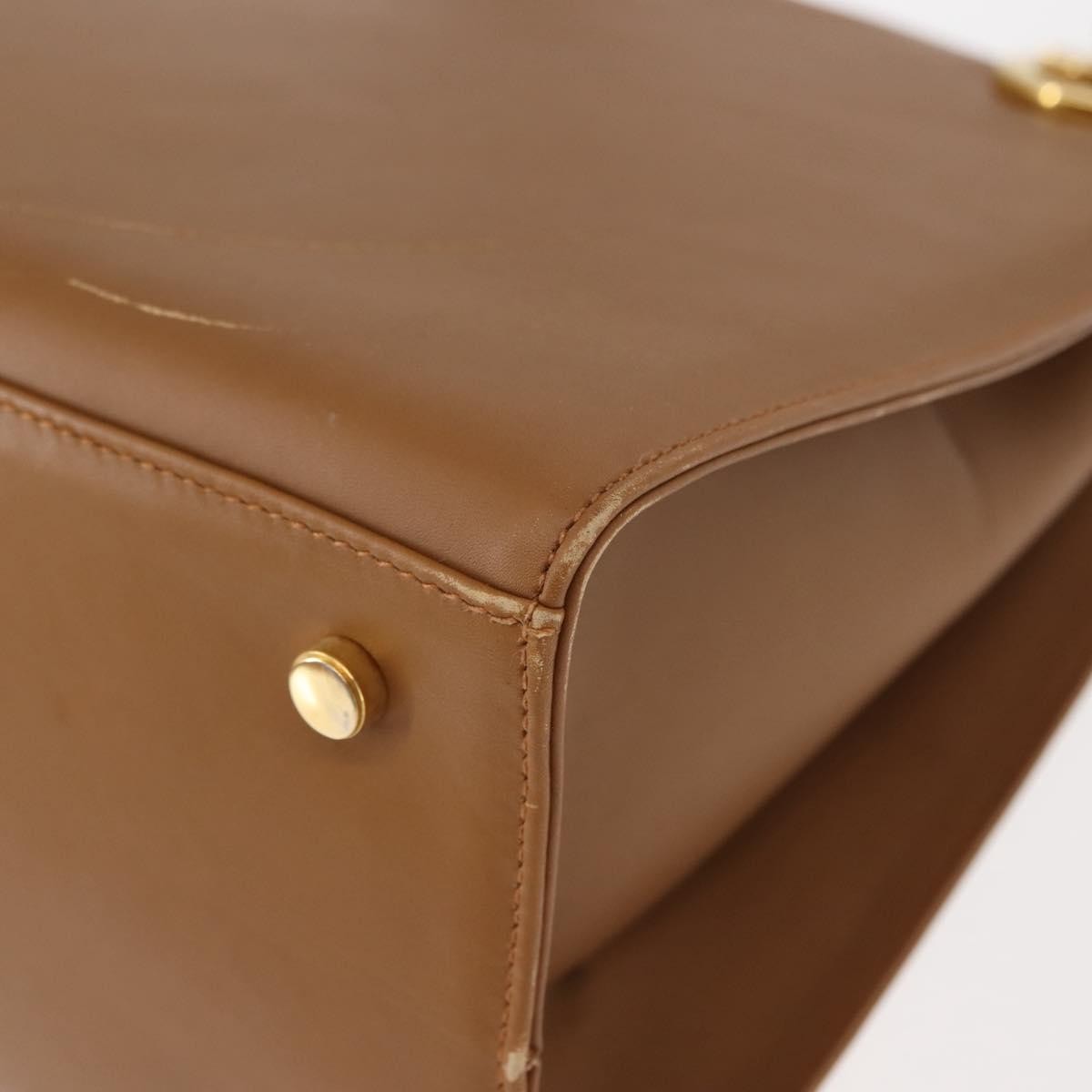 Salvatore Ferragamo Gancini Leather Beige Leather Shoulder Bag Bag (Pre-Owned)