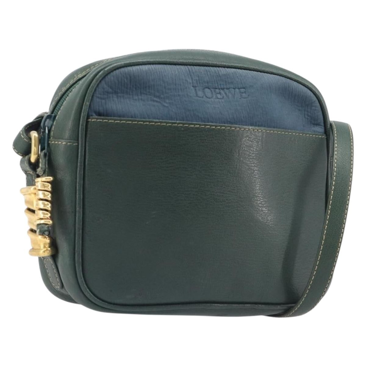Loewe Velazquez Shoulderbag Leather Green Leather Shoulder Bag Bag (Pre-Owned)