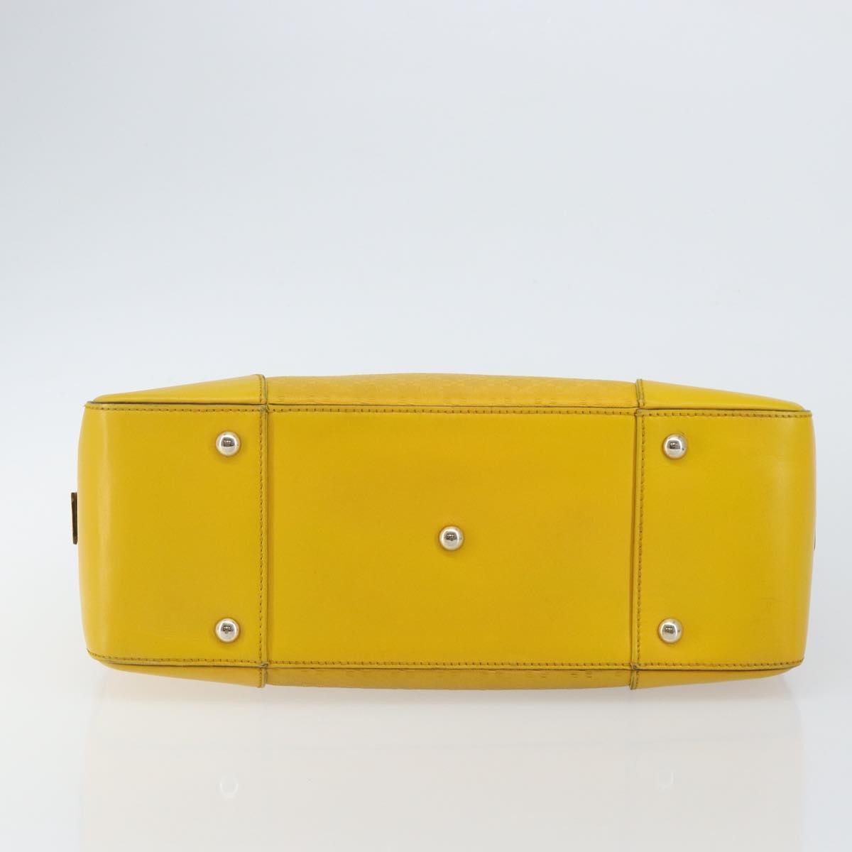 Gucci Bright Top Handle Diamante Leather Yellow Leather Handbag (Pre-Owned)