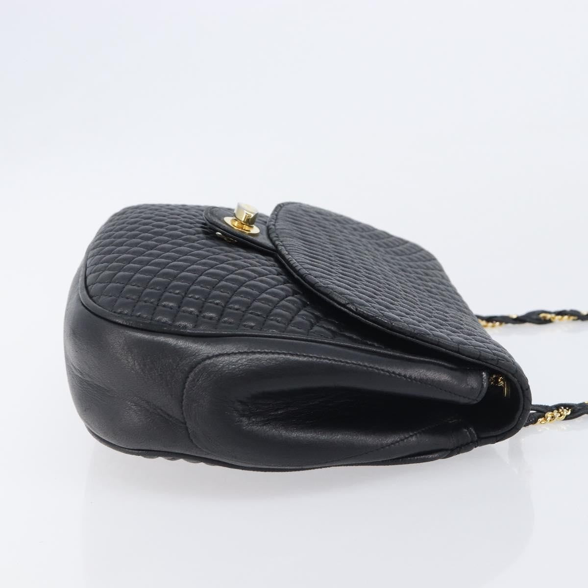 Bally Vintage Quilted Leather Black Leather Shoulder Bag Bag (Pre-Owned)