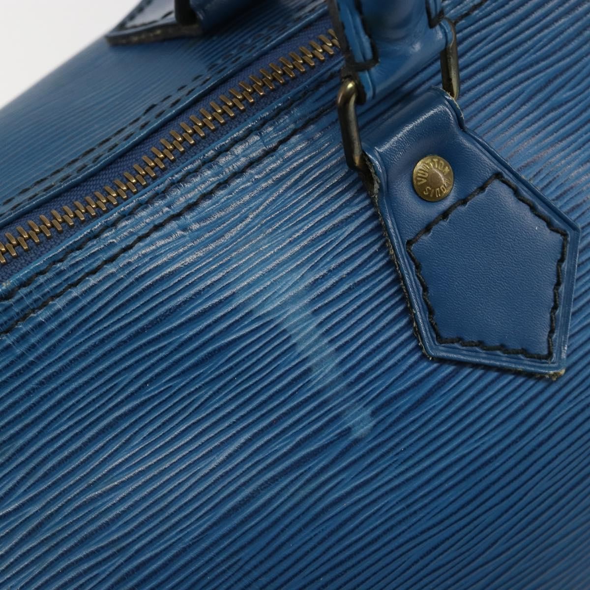Louis Vuitton Speedy Epi Leather Blue Leather Handbag (Pre-Owned)