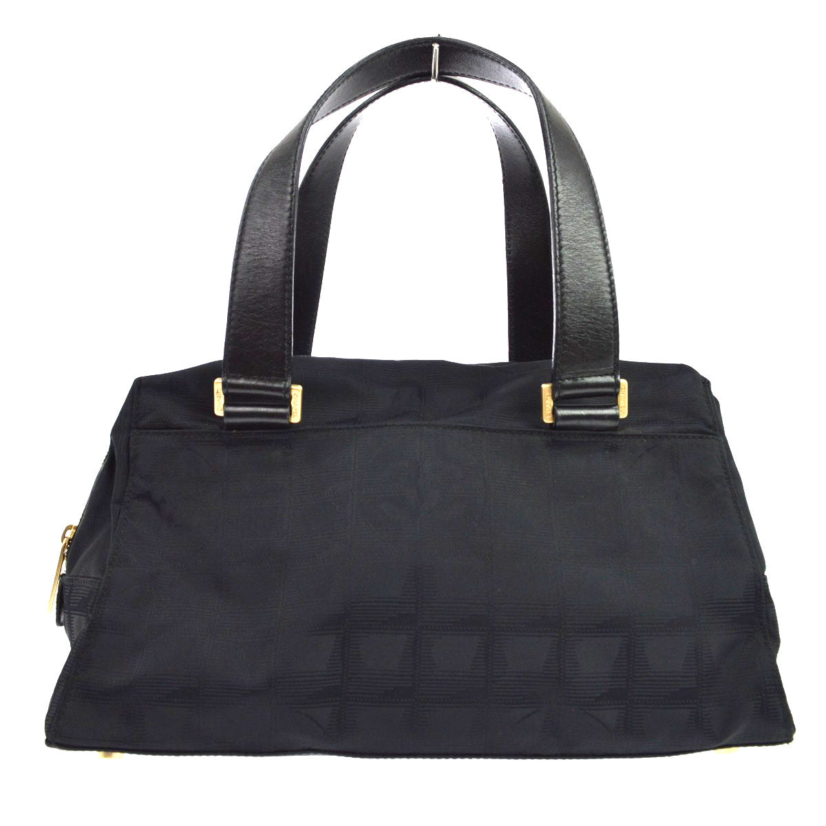 Chanel Travel Line Boston Nylon Black Nylon Travel Bag Bag (Pre-Owned)