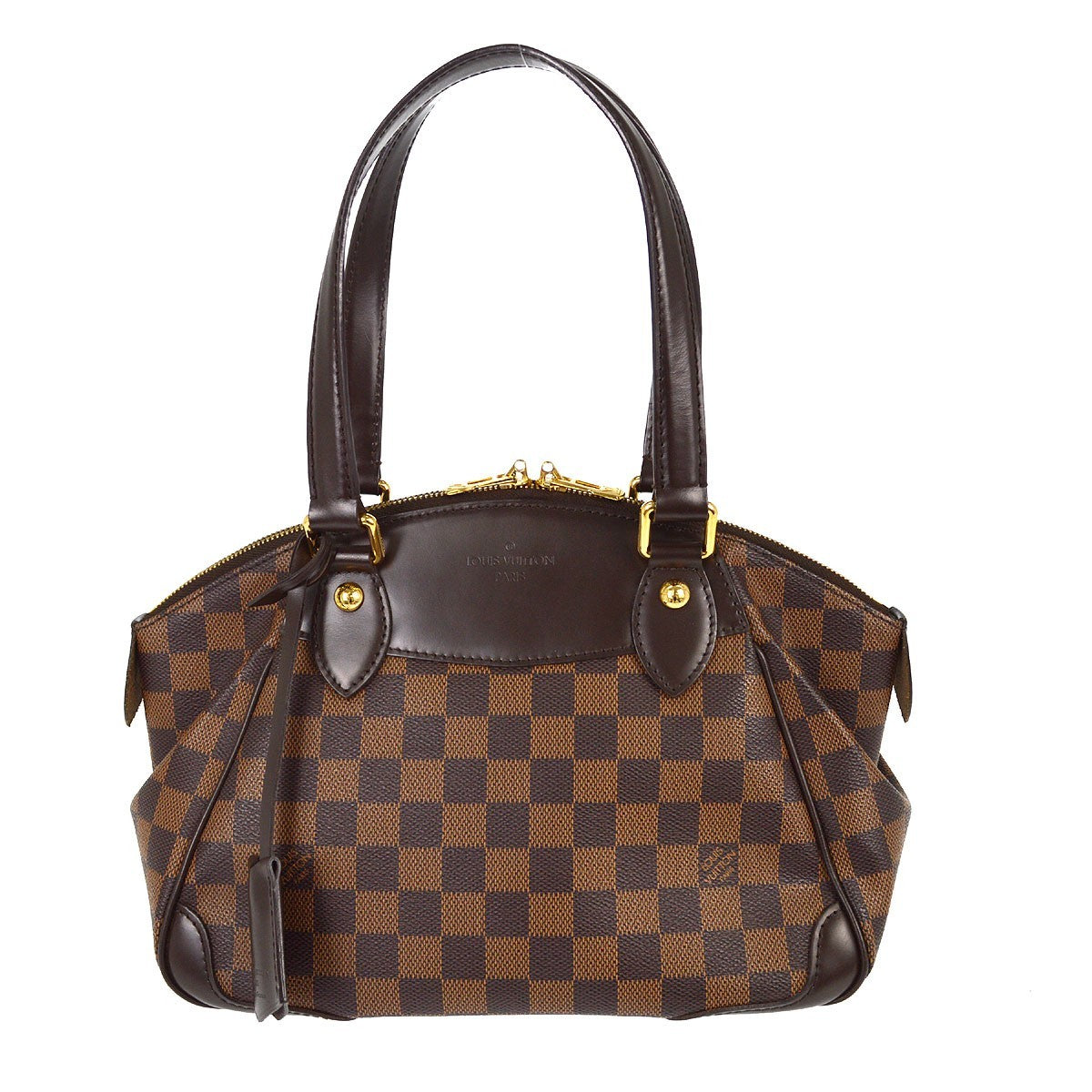 Louis Vuitton Verona Damier Ebene Brown Canvas Handbag (Pre-Owned)