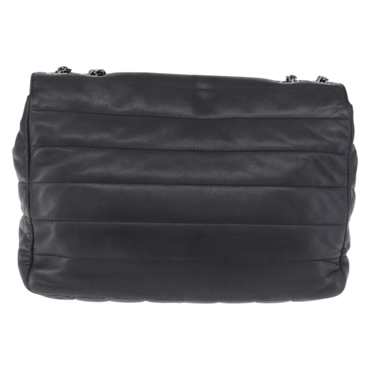Chanel Vintage Reissue Flap Horizontal Quilt Lambskin Black Leather Shoulder Bag Bag (Pre-Owned)