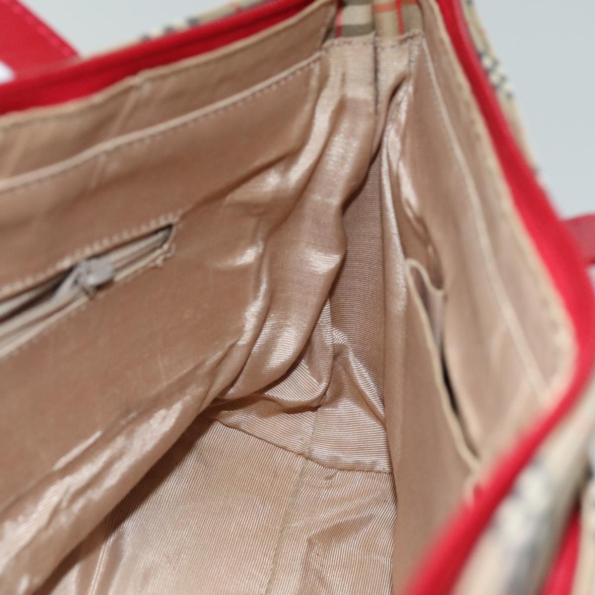 Burberry Nova Check Nova Check Canvas Beige Canvas Handbag (Pre-Owned)