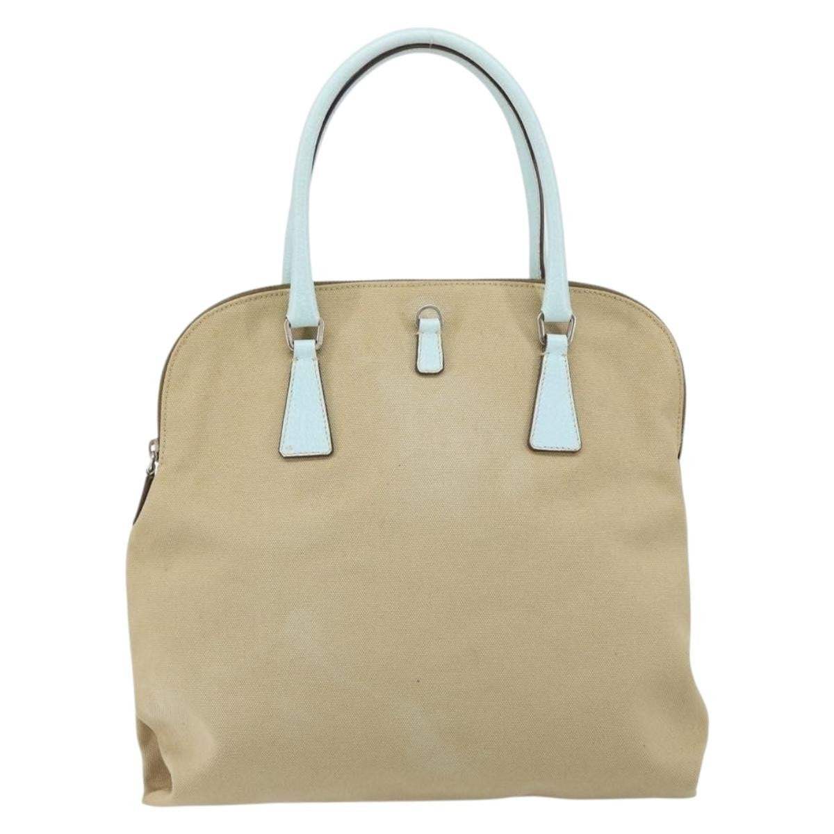 Prada Vintage Canvas Beige Canvas Handbag (Pre-Owned)
