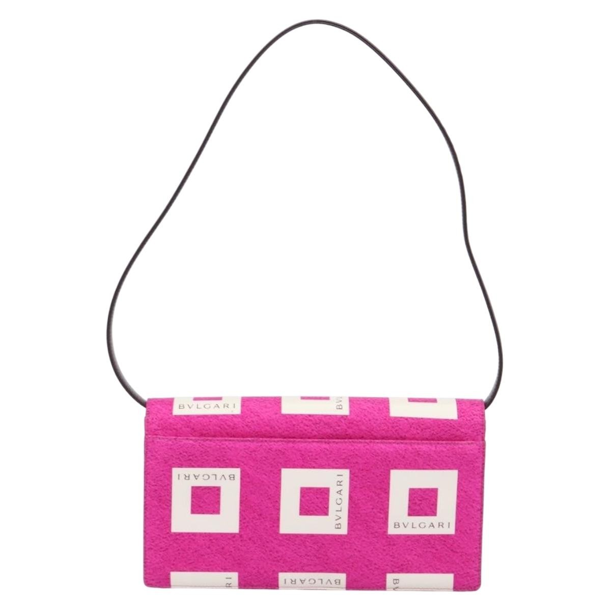 Bvlgari Clutch Canvas And Leather Pink Canvas Clutche & Pouche Bag (Pre-Owned)