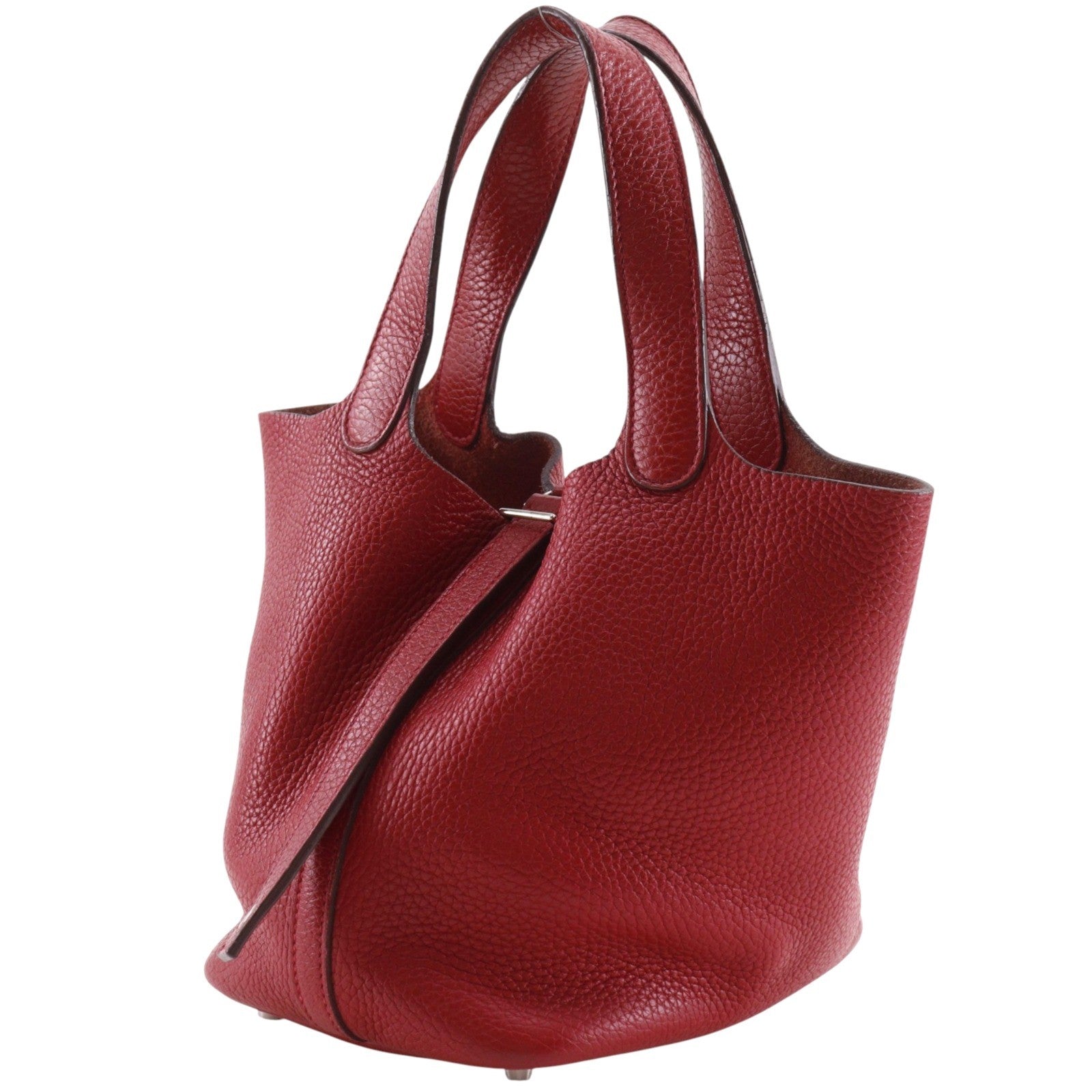 Hermes Picotin Clémence Red Leather Handbag (Pre-Owned)
