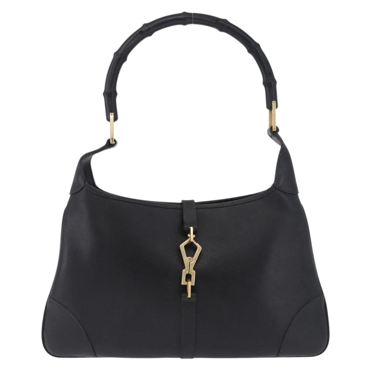 Gucci Bamboo Jackie Leather Black Leather Handbag (Pre-Owned)
