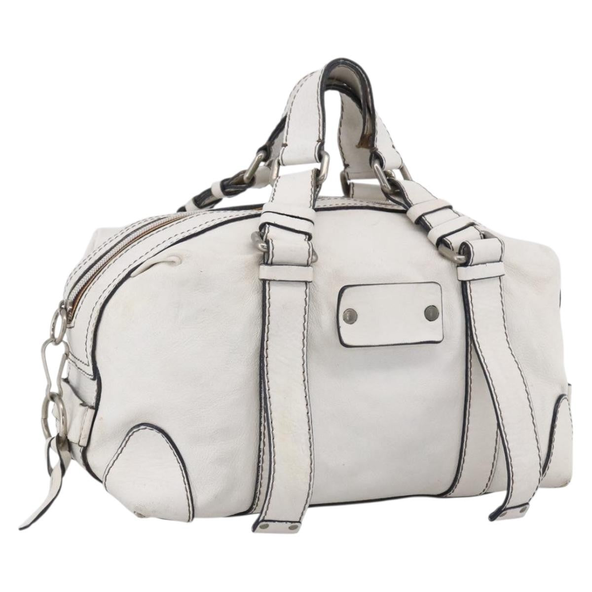 Chloe Handbag Leather White Leather Handbag (Pre-Owned)