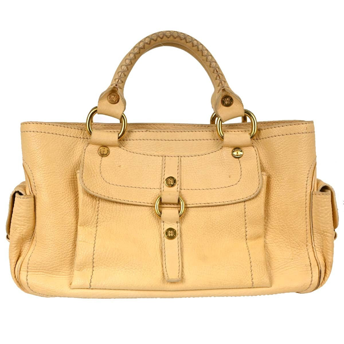 Celine Boogie Calfskin Yellow Leather Handbag (Pre-Owned)