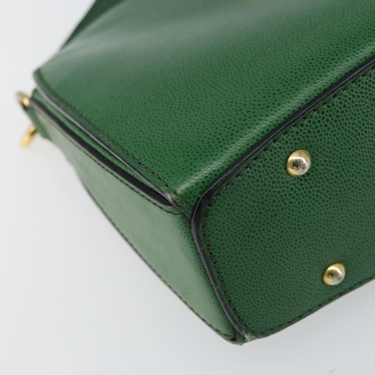 Celine Vintage Leather Green Leather Shoulder Bag Bag (Pre-Owned)