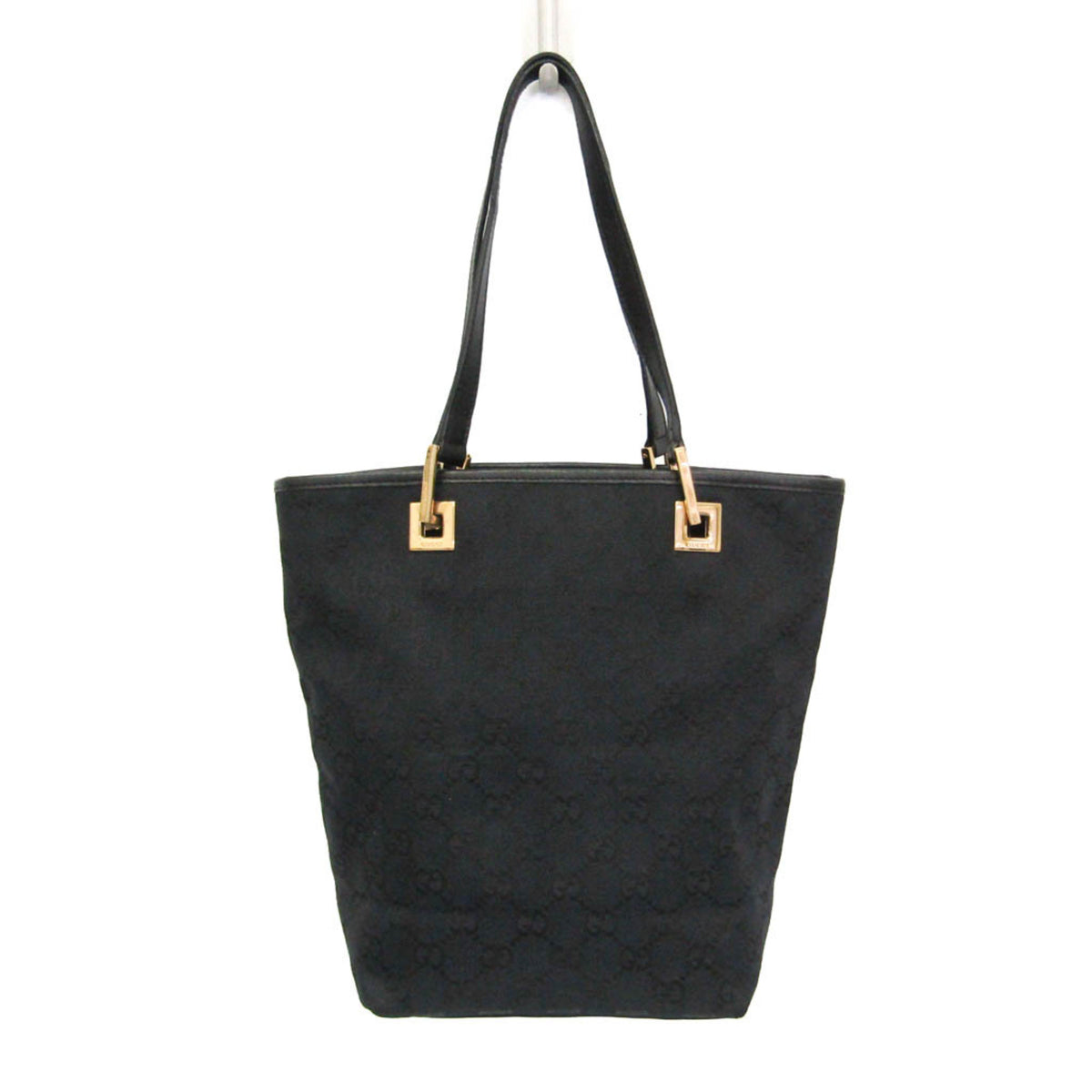 Gucci Vintage Bucket Shopping Gg Canvas Black Canvas Tote Bag Bag (Pre-Owned)