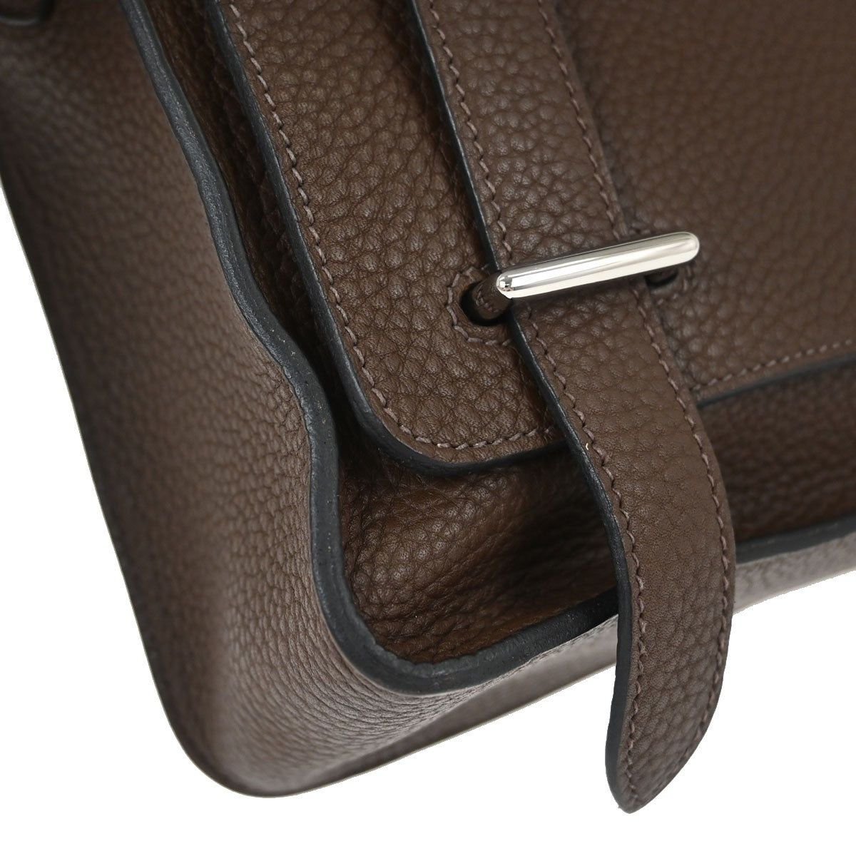 Hermes Steve Caporal Clemence Brown Calfskin Shoulder Bag Bag (Pre-Owned)
