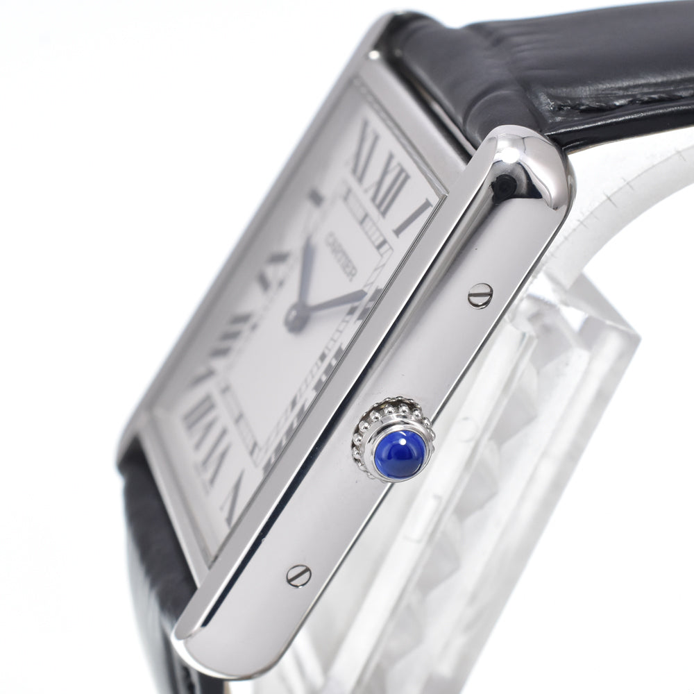 Cartier Tank Solo Quartz Stainless Steel And Leather Watch (Pre-Owned)