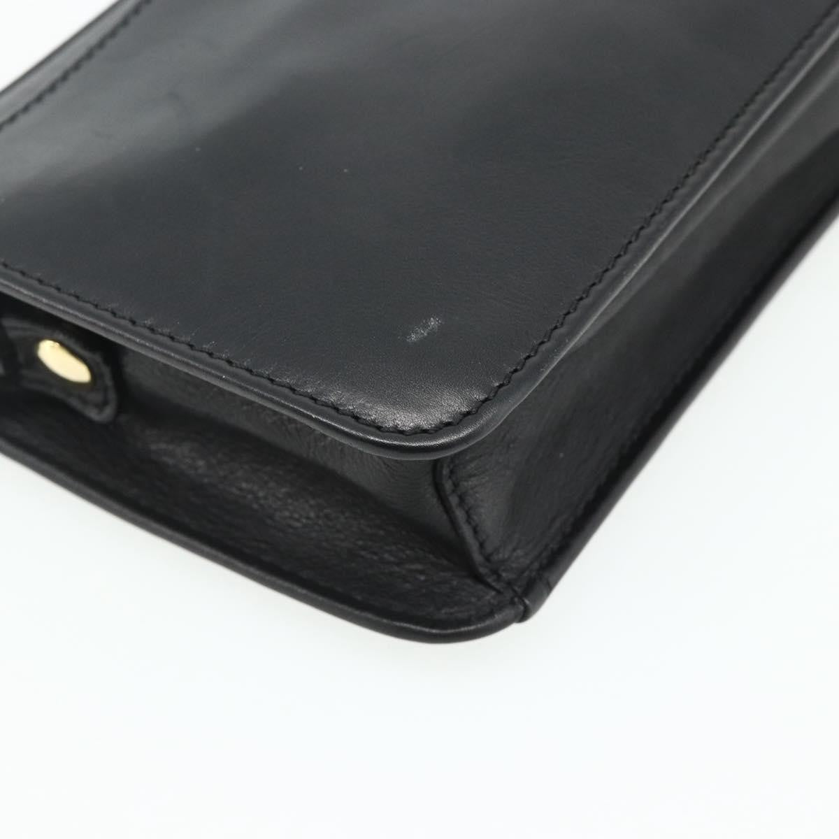 Celine Zip Clutch Leather Black Leather Clutche & Pouche Bag (Pre-Owned)