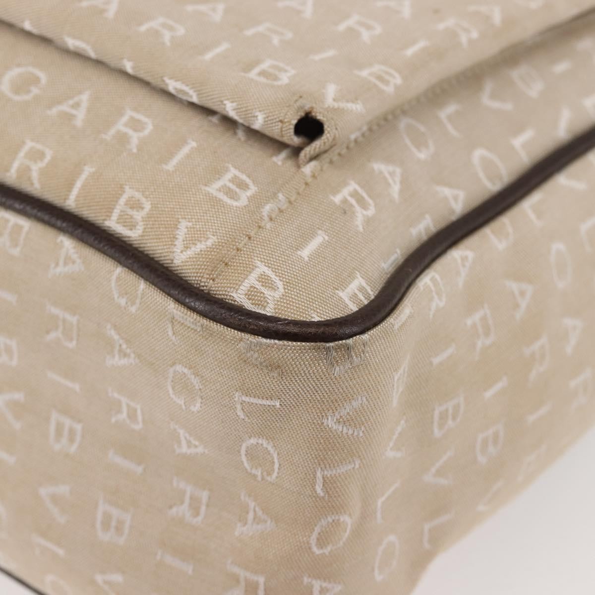 Bvlgari B.Zero1 Bucket Leather Beige Canvas Tote Bag Bag (Pre-Owned)