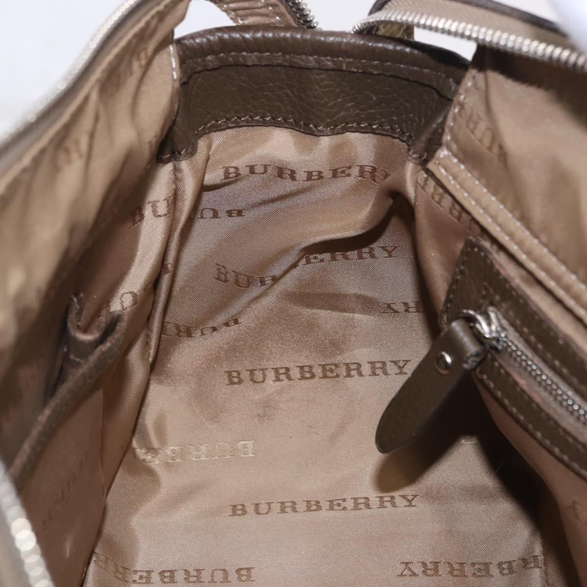Burberry Nova Check Canvas Brown Canvas Handbag (Pre-Owned)