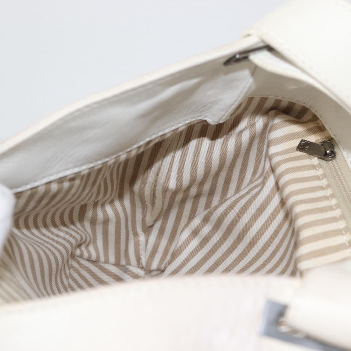 Loewe Anagram Leather White Leather Shoulder Bag Bag (Pre-Owned)