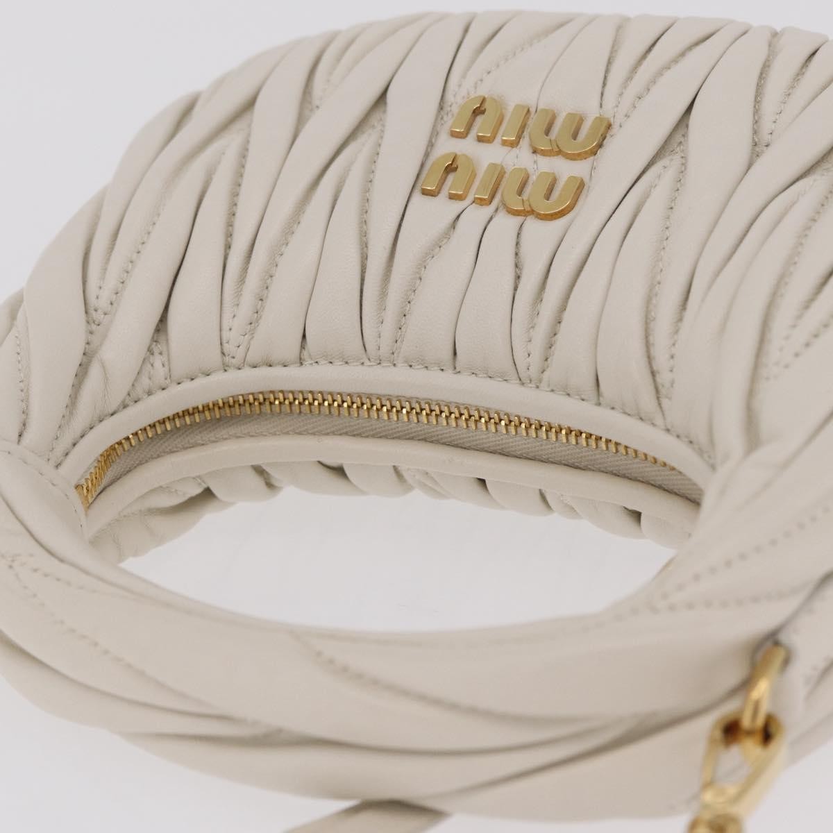 Miu Miu Wander Hobo Matelasse Leather White Leather Shoulder Bag Bag (Pre-Owned)