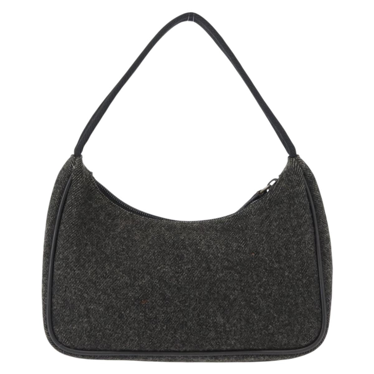 Prada Re-Edition 2000 Hobo Wool Gray Wool Handbag (Pre-Owned)