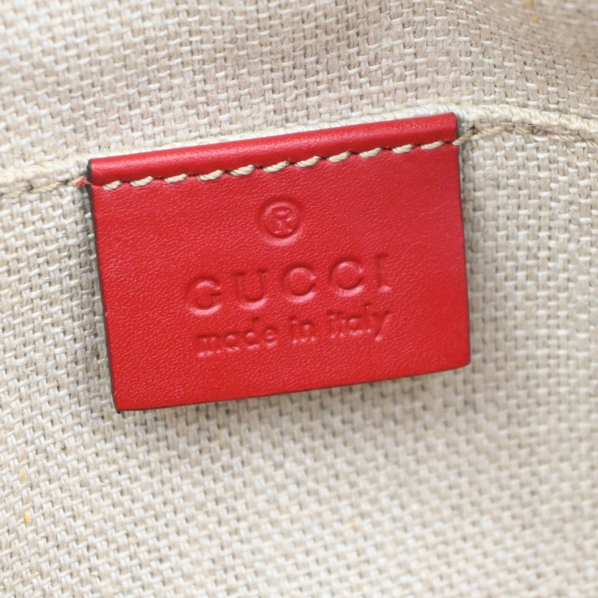 Gucci Bee Web Camera Leather Red Leather Shoulder Bag Bag (Pre-Owned)