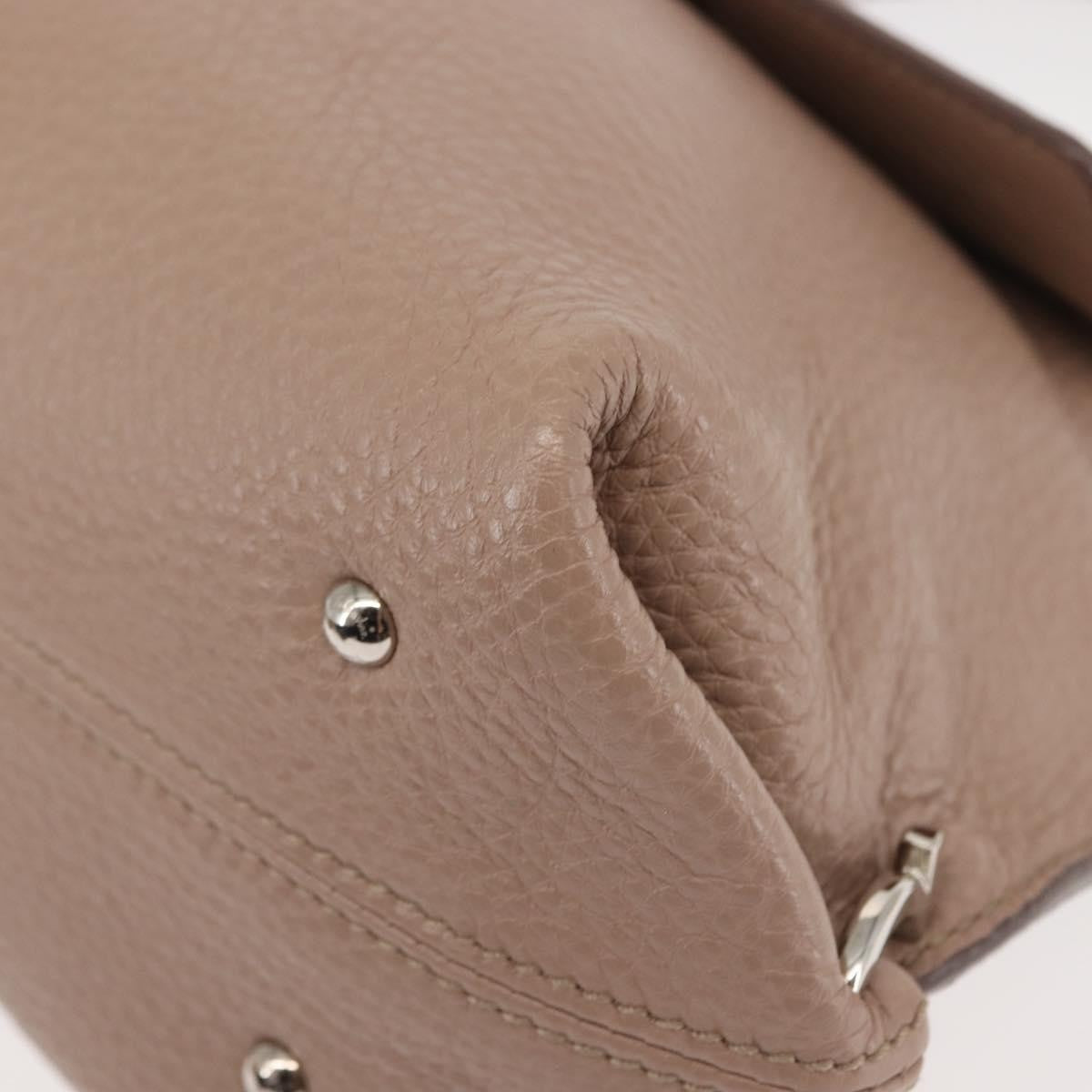 Salvatore Ferragamo Sofia Satchel Grainy Leather Beige Leather Handbag (Pre-Owned)